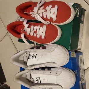 2 pairs Addis and puma size 1.5 and2.5 y